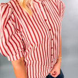 Turner Red Stripe Puff Sleeve Top Karlie