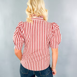 Turner Red Stripe Puff Sleeve Top Karlie