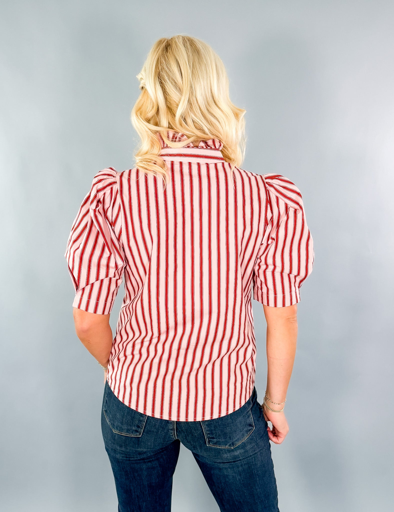 Turner Red Stripe Puff Sleeve Top Karlie