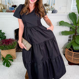 Tuscany Black Side Smock Maxi Dress Meet Me in Santorini 