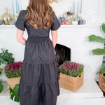 Tuscany Black Side Smock Maxi Dress Meet Me in Santorini 