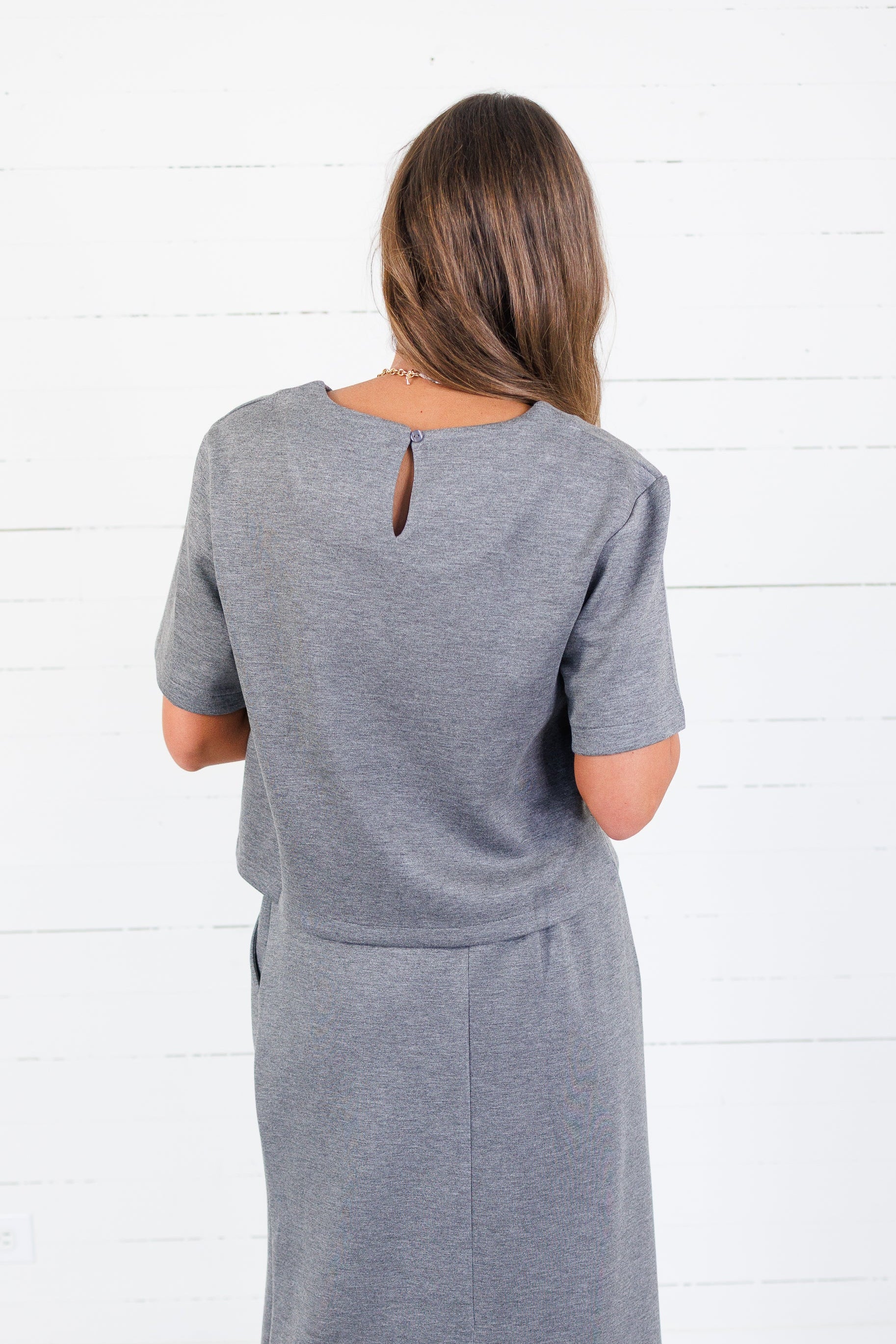 Tusco Dark Grey Scuba Top Molly Bracken