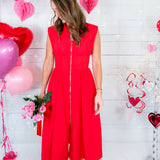 Tyson Red Zip Front Maxi Dress Entro