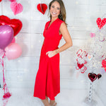 Tyson Red Zip Front Maxi Dress Entro