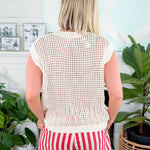USA Flag Crochet Sleeveless Sweater