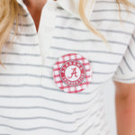 University of Alabama Gingham Gameday Button