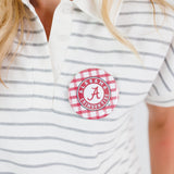 University of Alabama Gingham Gameday Button