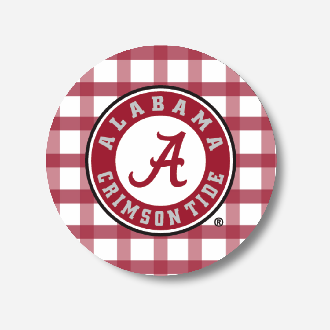 University of Alabama Gingham Gameday Button