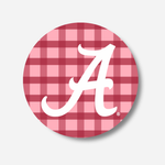 University of Alabama Pink & Crimson Gingham Gameday Button