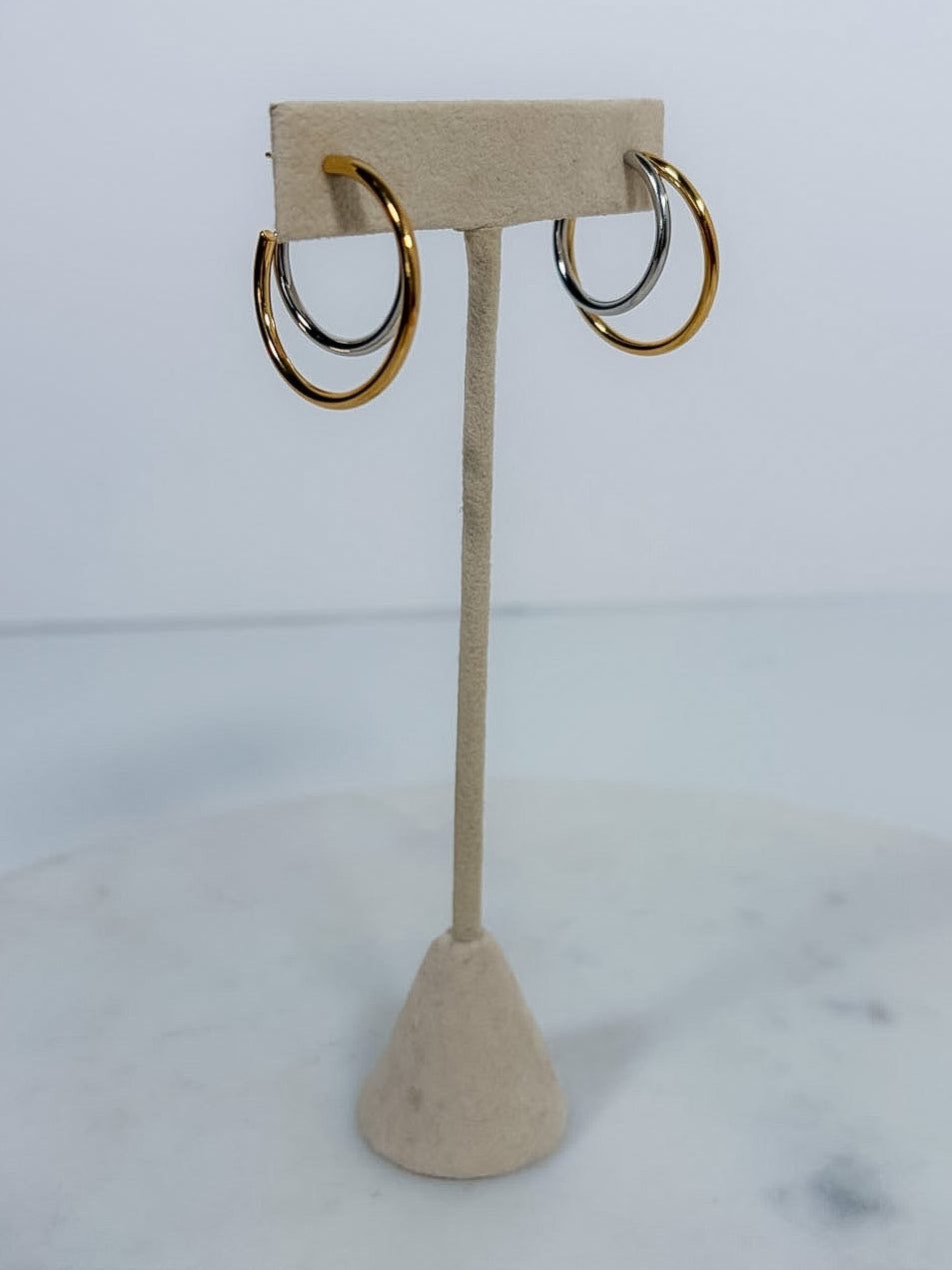 Uptown Mixed Metal Hoop Earrings