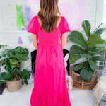 Uva Fuschia Bubble Hem Poplin Maxi Dress