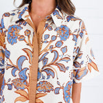 Vale Ecru + Russet + Blue Maxi Dress Entro