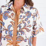 Vale Ecru + Russet + Blue Maxi Dress Entro