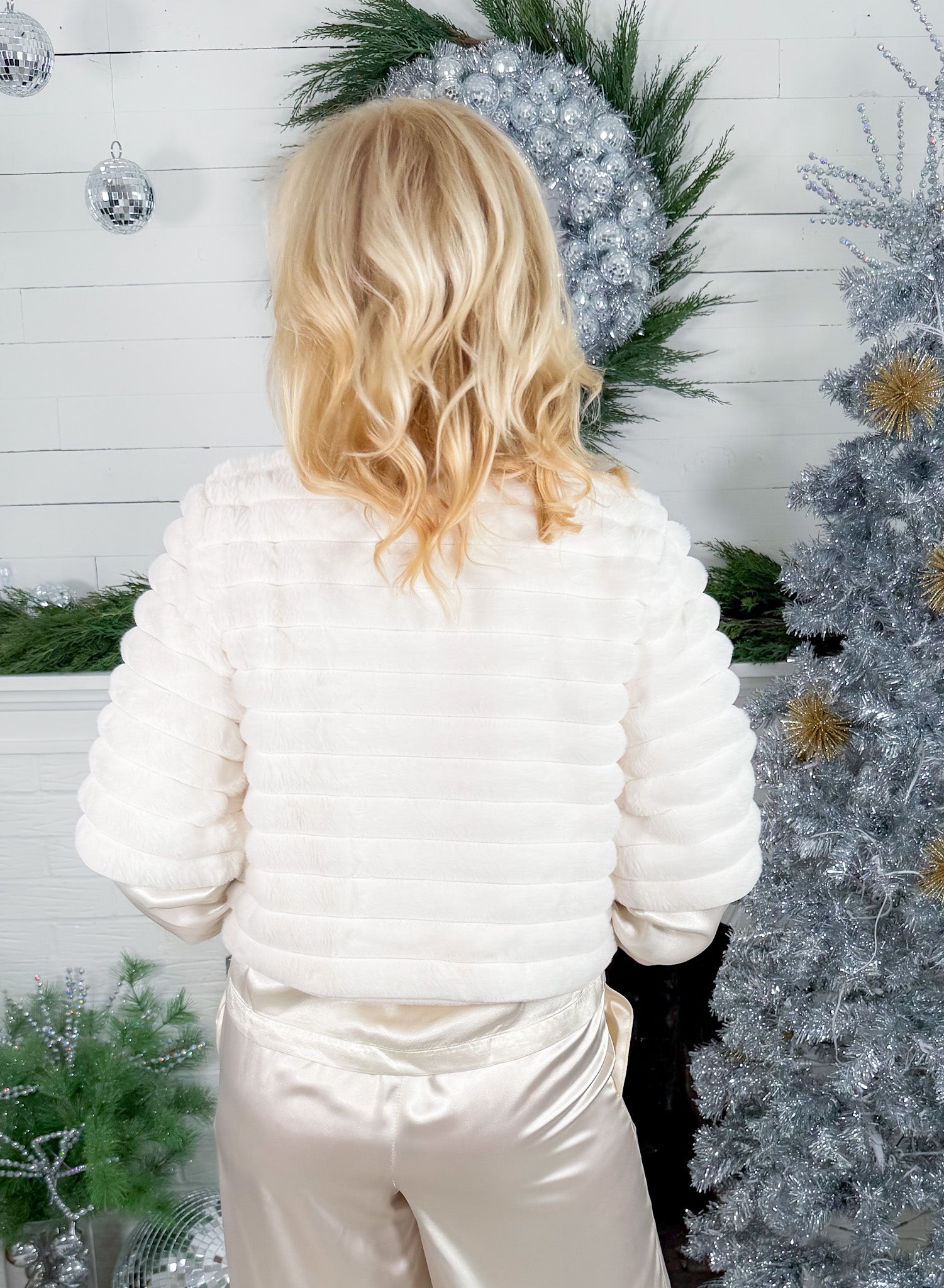 Vanderbilt White Faux Fur Jacket