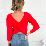 Vandy Red Cross Back Fuzzy Sweater Molly Bracken