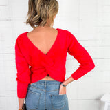 Vandy Red Cross Back Fuzzy Sweater Molly Bracken