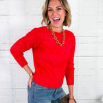 Vandy Red Cross Back Fuzzy Sweater Molly Bracken