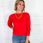 Vandy Red Cross Back Fuzzy Sweater Molly Bracken
