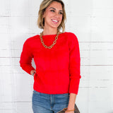Vandy Red Cross Back Fuzzy Sweater Molly Bracken