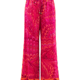 Colorful patterned pants on a white background