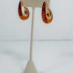 Vermont Tortoise + Gold Teardrop Earrings