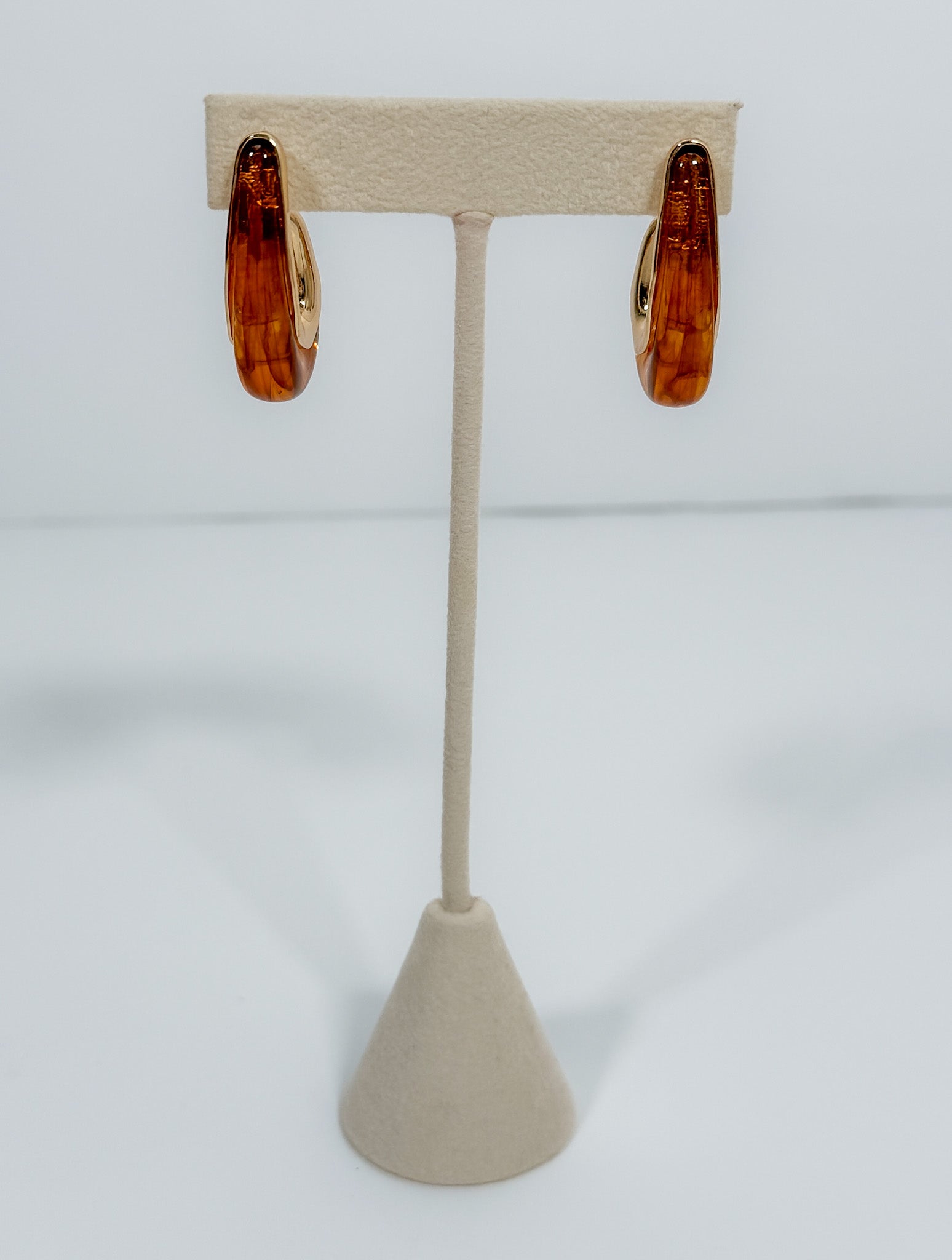 Vermont Tortoise + Gold Teardrop Earrings