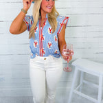 Vernon Lobster Embroidered Top THML