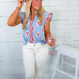 Vernon Lobster Embroidered Top THML