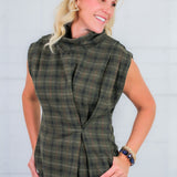 Verona Olive Plaid Mini Dress THML