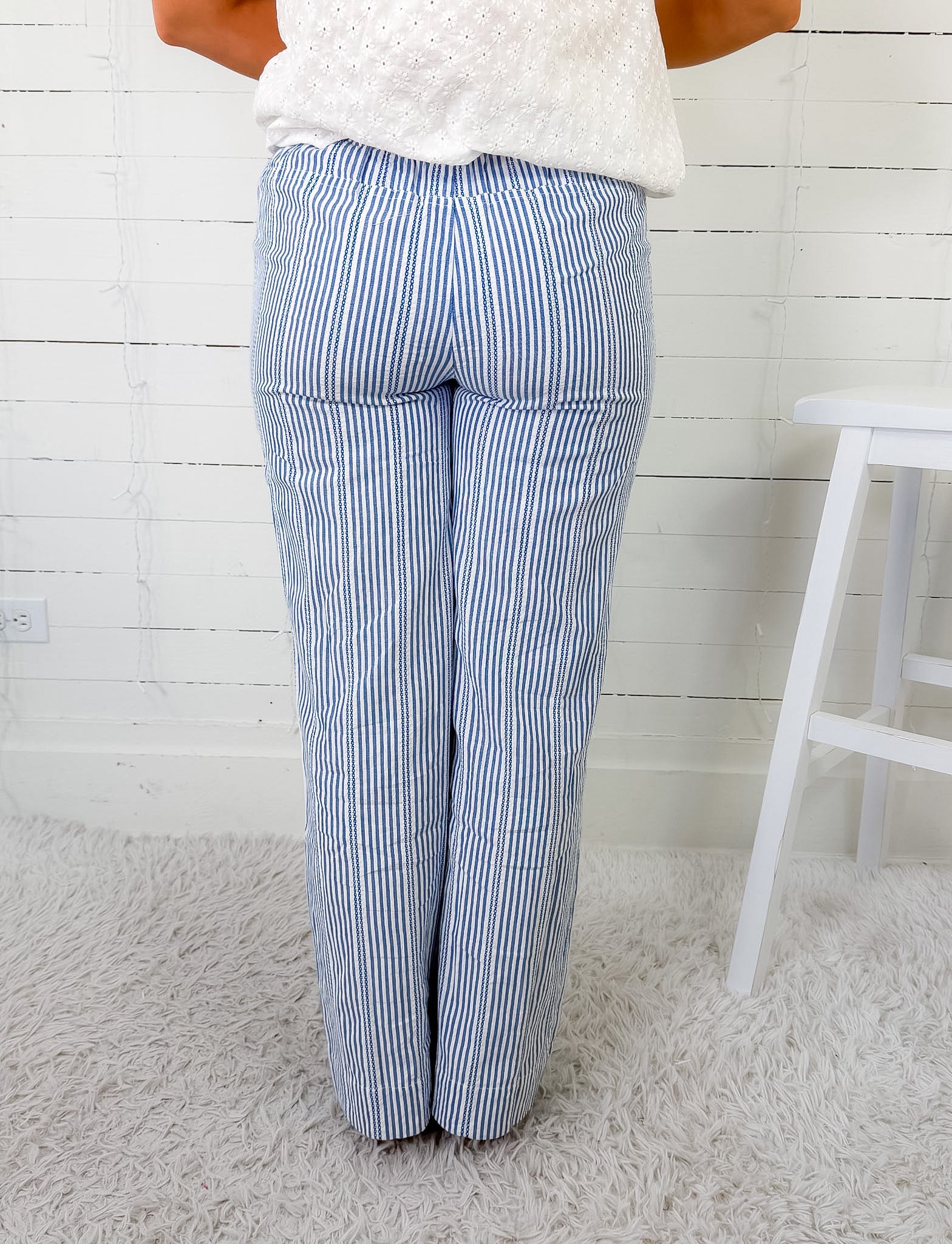 Vicky Chambray Blue Striped Pants