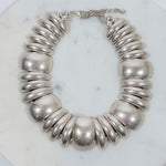 Vintage Silver Domed Shaped Short Chunky Necklace