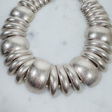 Vintage Silver Domed Shaped Short Chunky Necklace