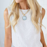 Violet White Eyelet Tank Top Sincerely Ours