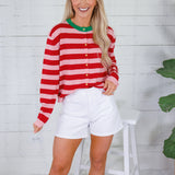 Virginia Strawberry Stripes Cardigan Compania Fantastica