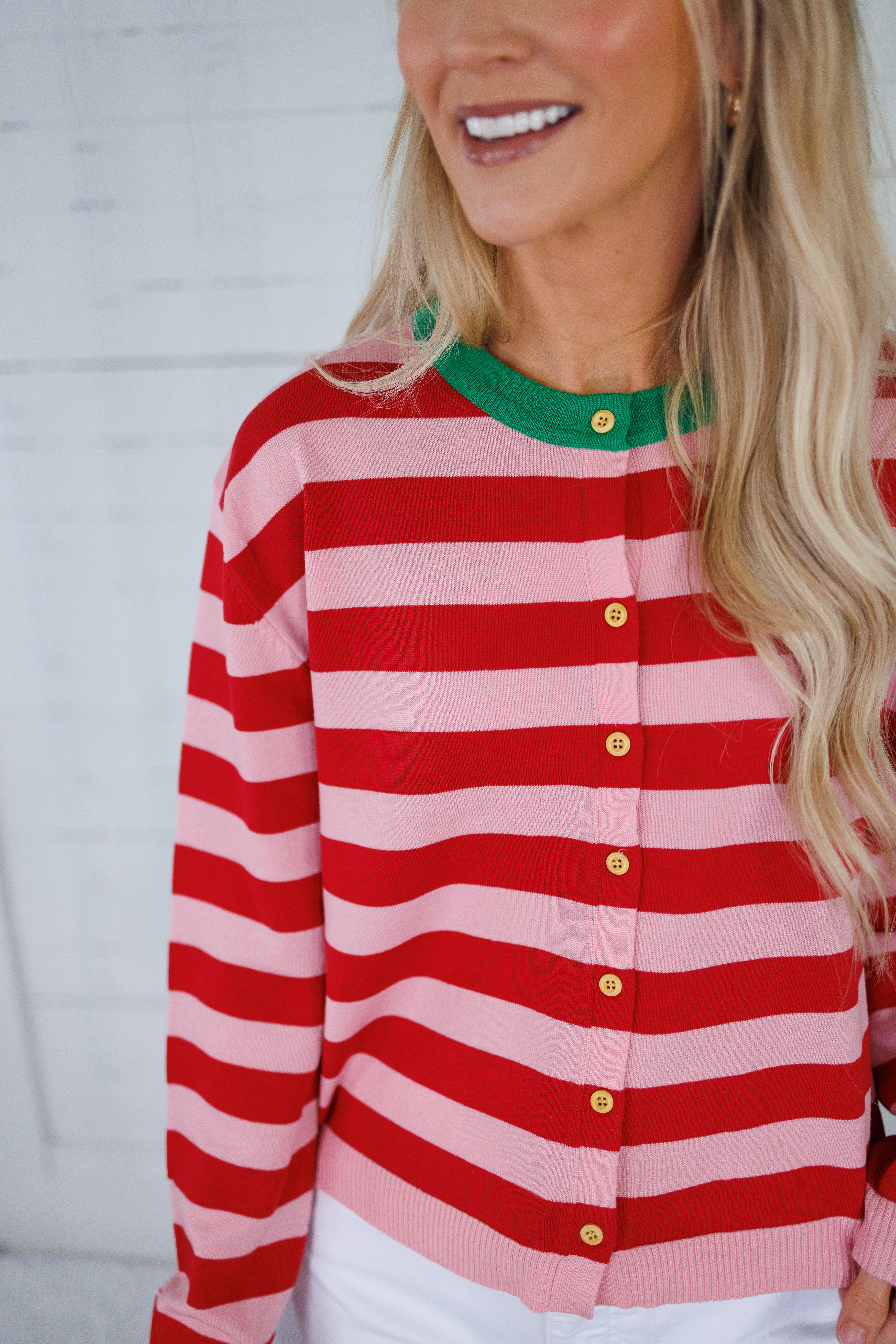 Virginia Strawberry Stripes Cardigan Compania Fantastica
