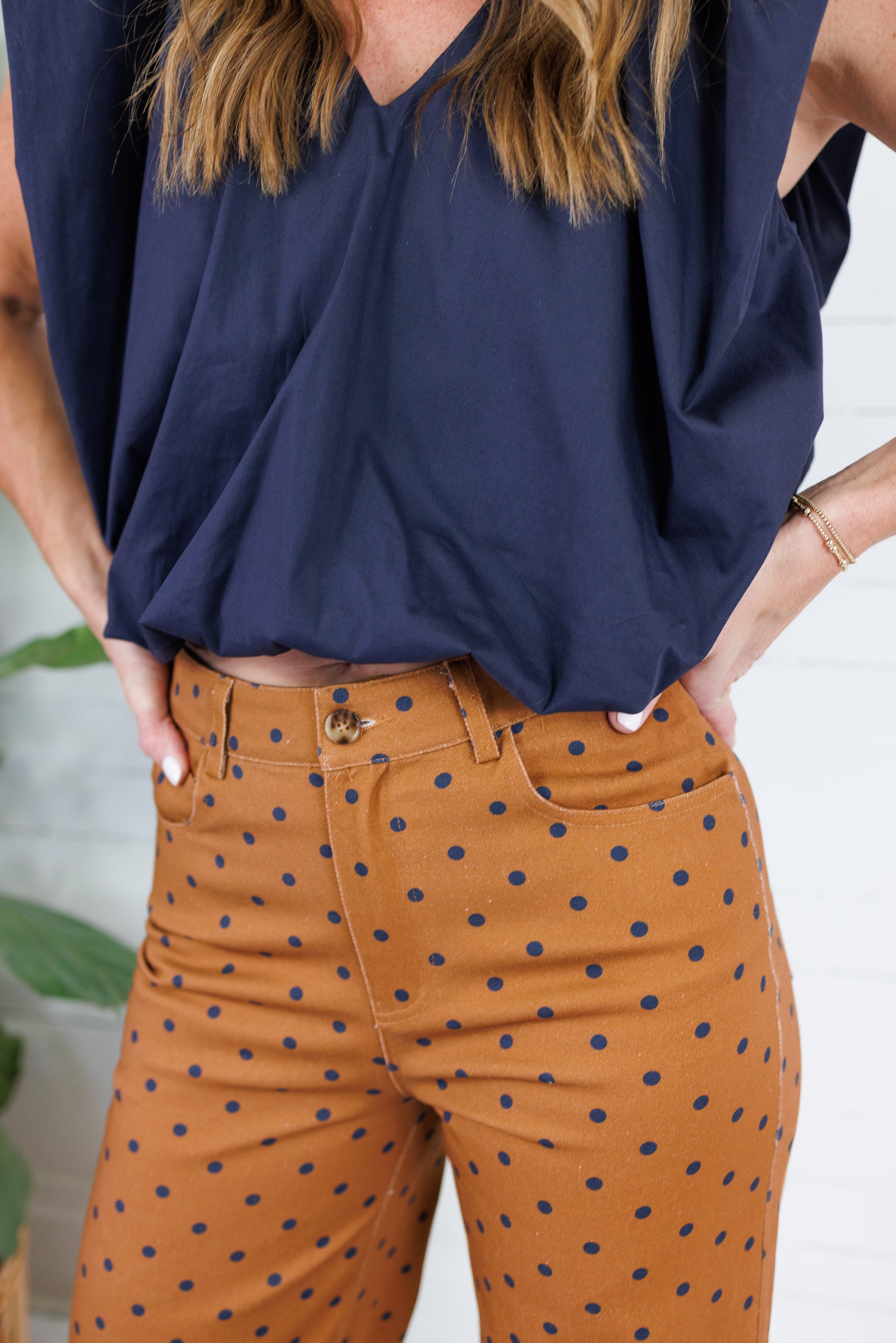 Virginia Cinnamon Dot Wide Leg Pants Entro