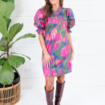 Virginia Magenta Draw Back Dress Entro