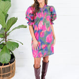 Virginia Magenta Draw Back Dress Entro