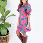 Virginia Magenta Draw Back Dress Entro
