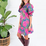 Virginia Magenta Draw Back Dress Entro