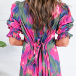 Virginia Magenta Draw Back Dress Entro