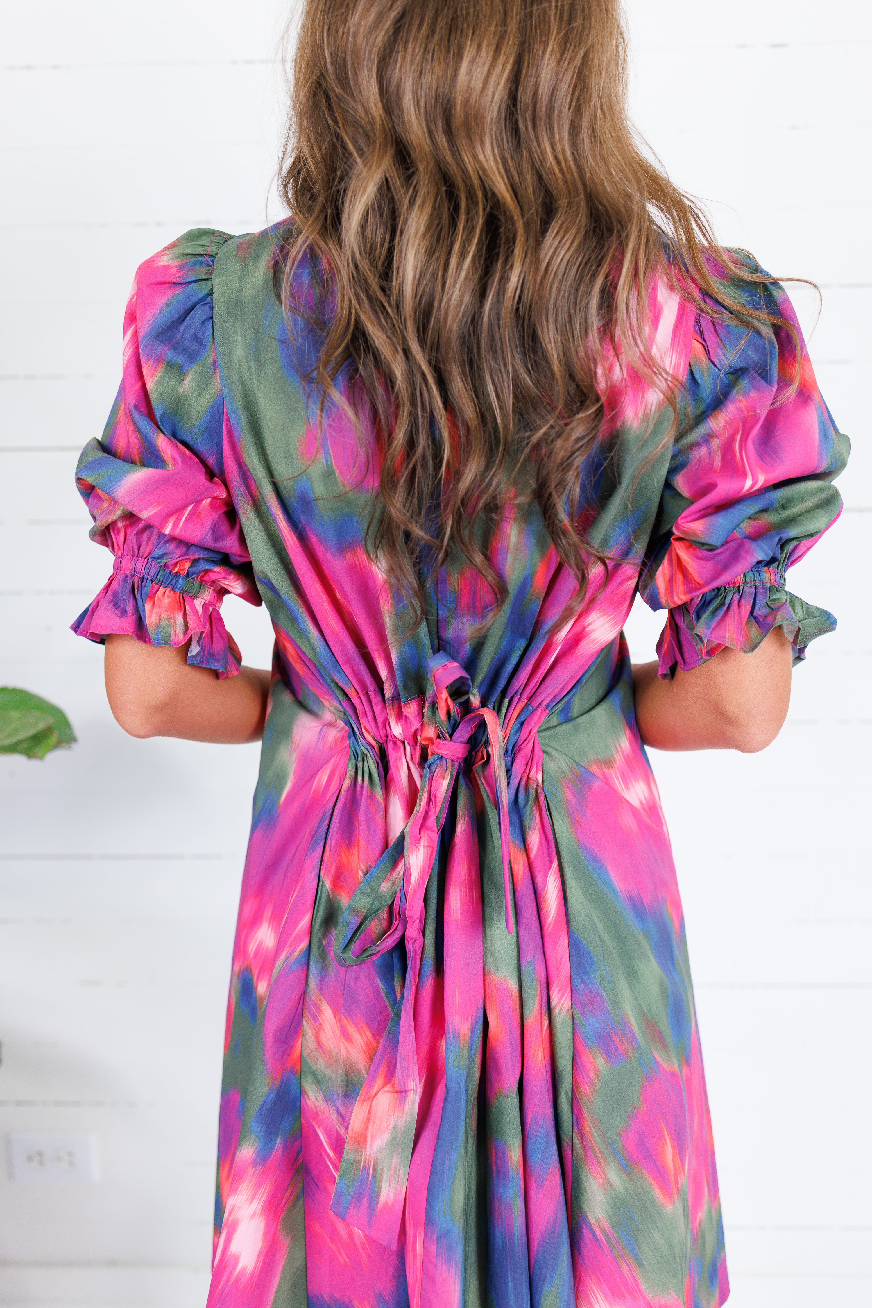 Virginia Magenta Draw Back Dress Entro