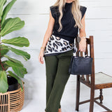 Waldorf Black High Neck Fine Knit Top Glam