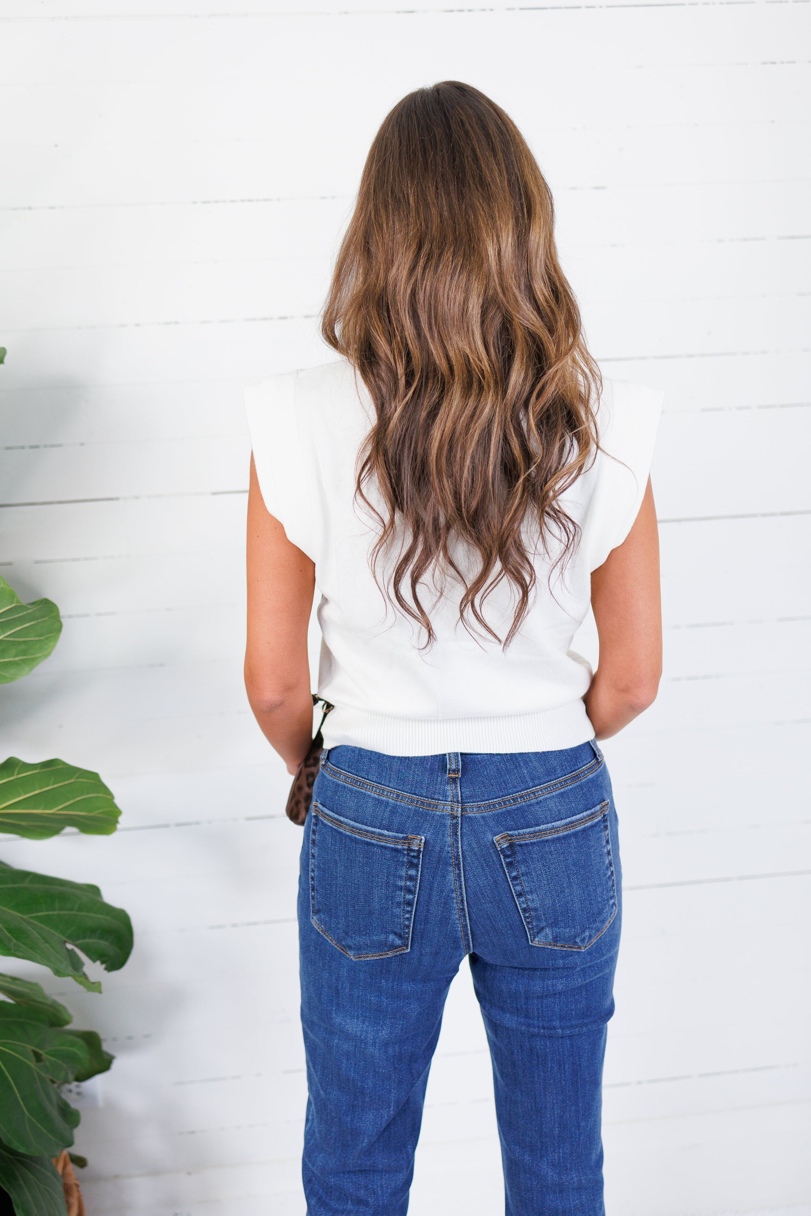 Waldorf Ivory High Neck Fine Knit Top Glam