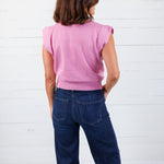 Waldorf Pink High Neck Fine Knit Top Glam