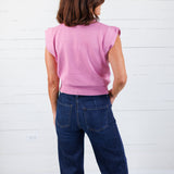 Waldorf Pink High Neck Fine Knit Top Glam