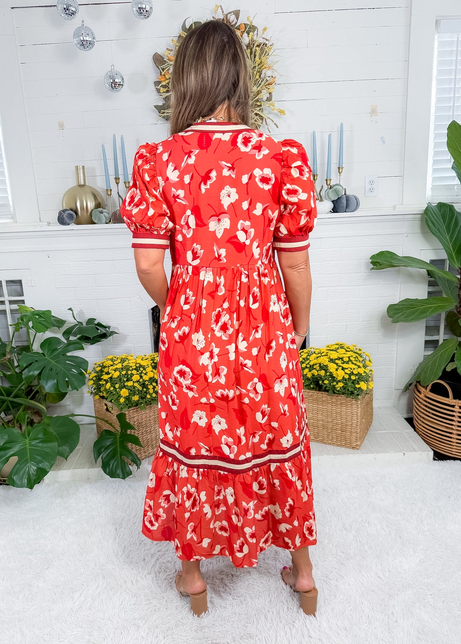 Wales Rust Midi Dress Entro