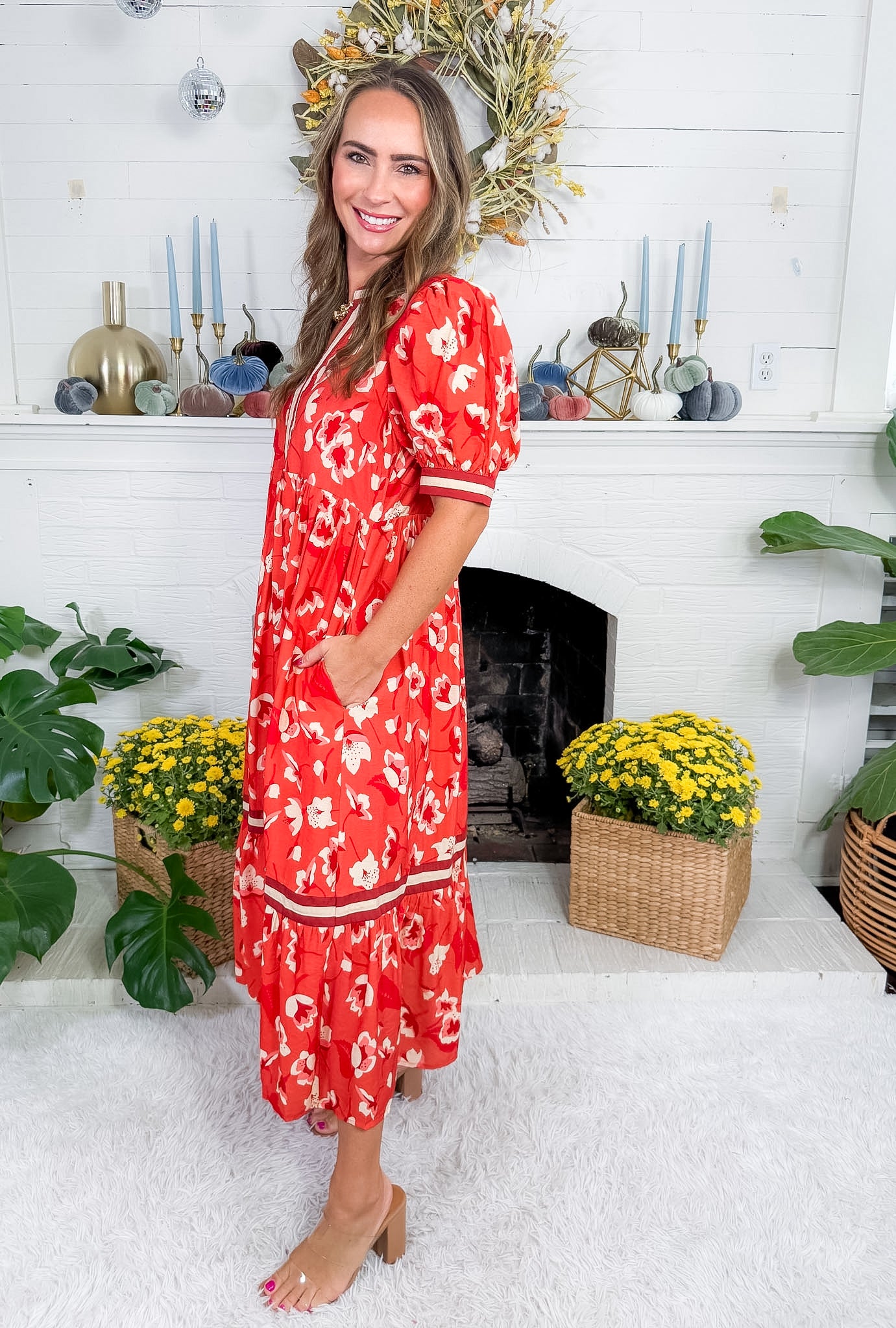 Wales Rust Midi Dress Entro