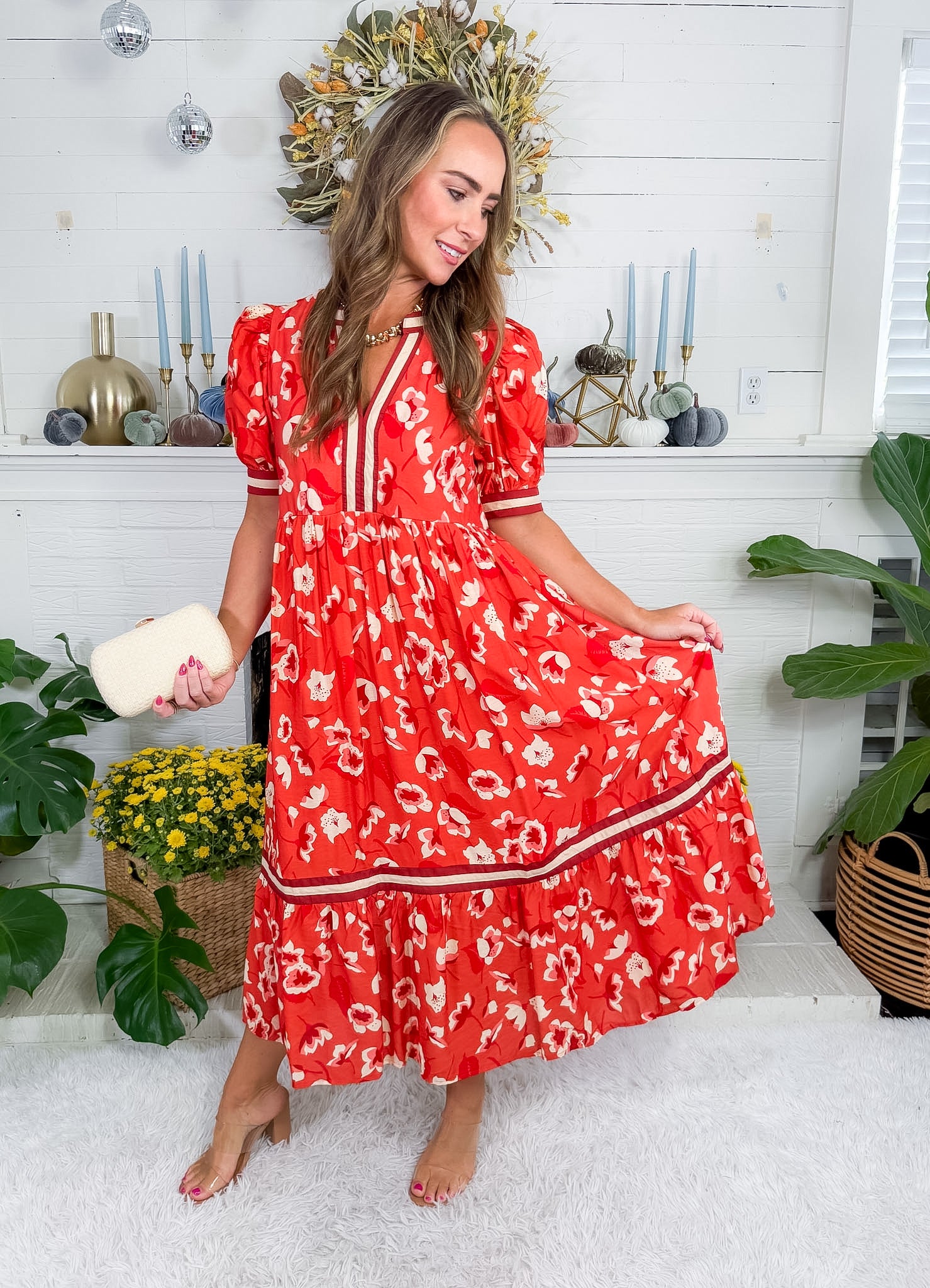 Wales Rust Midi Dress Entro