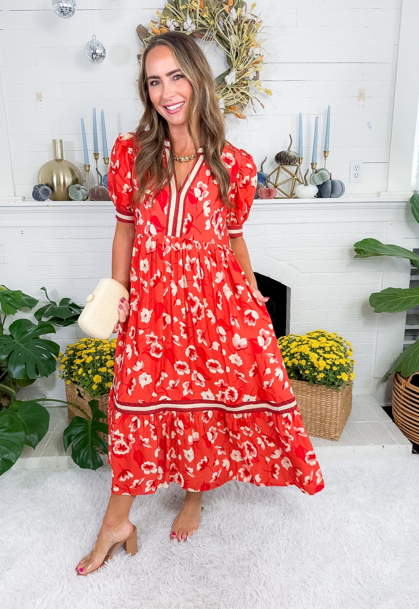 Wales Rust Midi Dress Entro